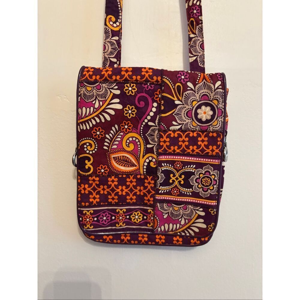 Vera Bradley Safari Sunset Crossbody Bag Red Burgundy Yellow Orange